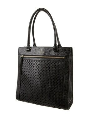 Kate Spade Perri Lane Bubbles Lynne Black Pebbled Leather Tote Bag